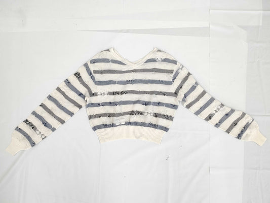 CHANEL CHANEL Knit Top P56171K07378 #38 Border Camellia Top