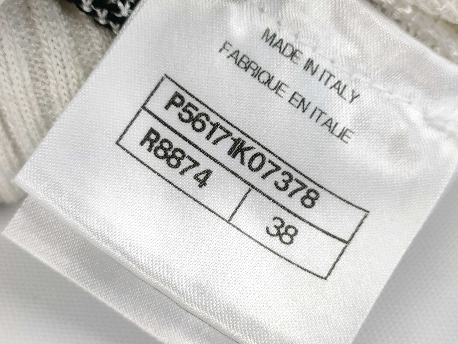 CHANEL CHANEL Knit Top P56171K07378 #38 Border Camellia Top