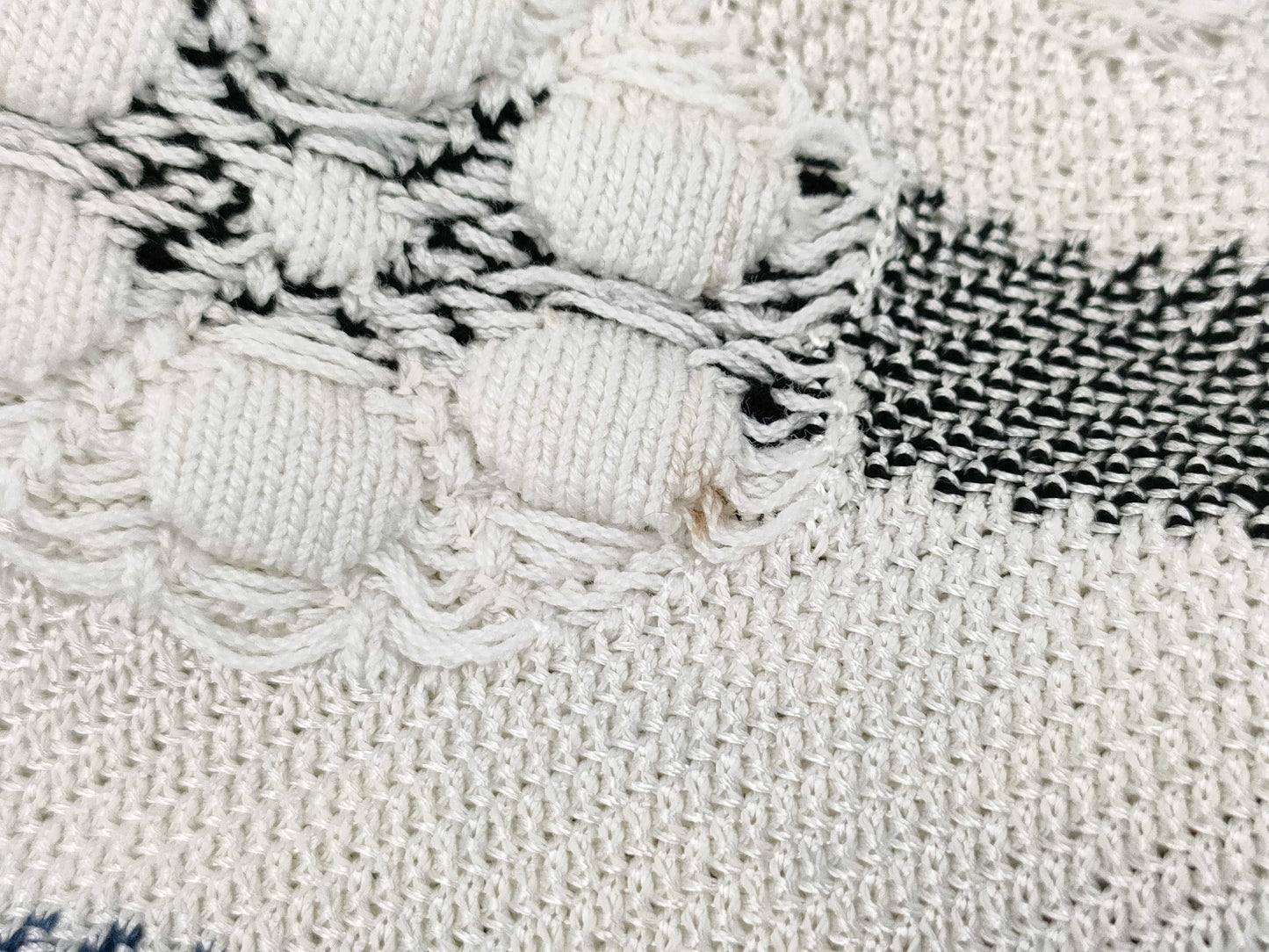 CHANEL CHANEL Knit Top P56171K07378 #38 Border Camellia Top