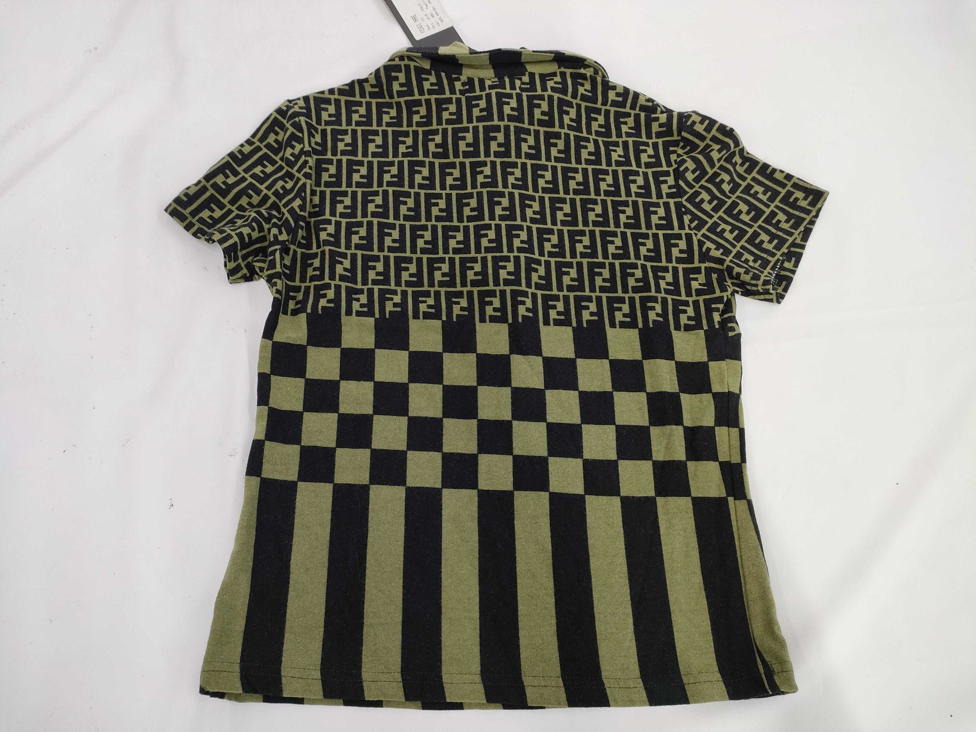FENDI Zucca Polo Shirt, Green, Unused, Size 44, Tops