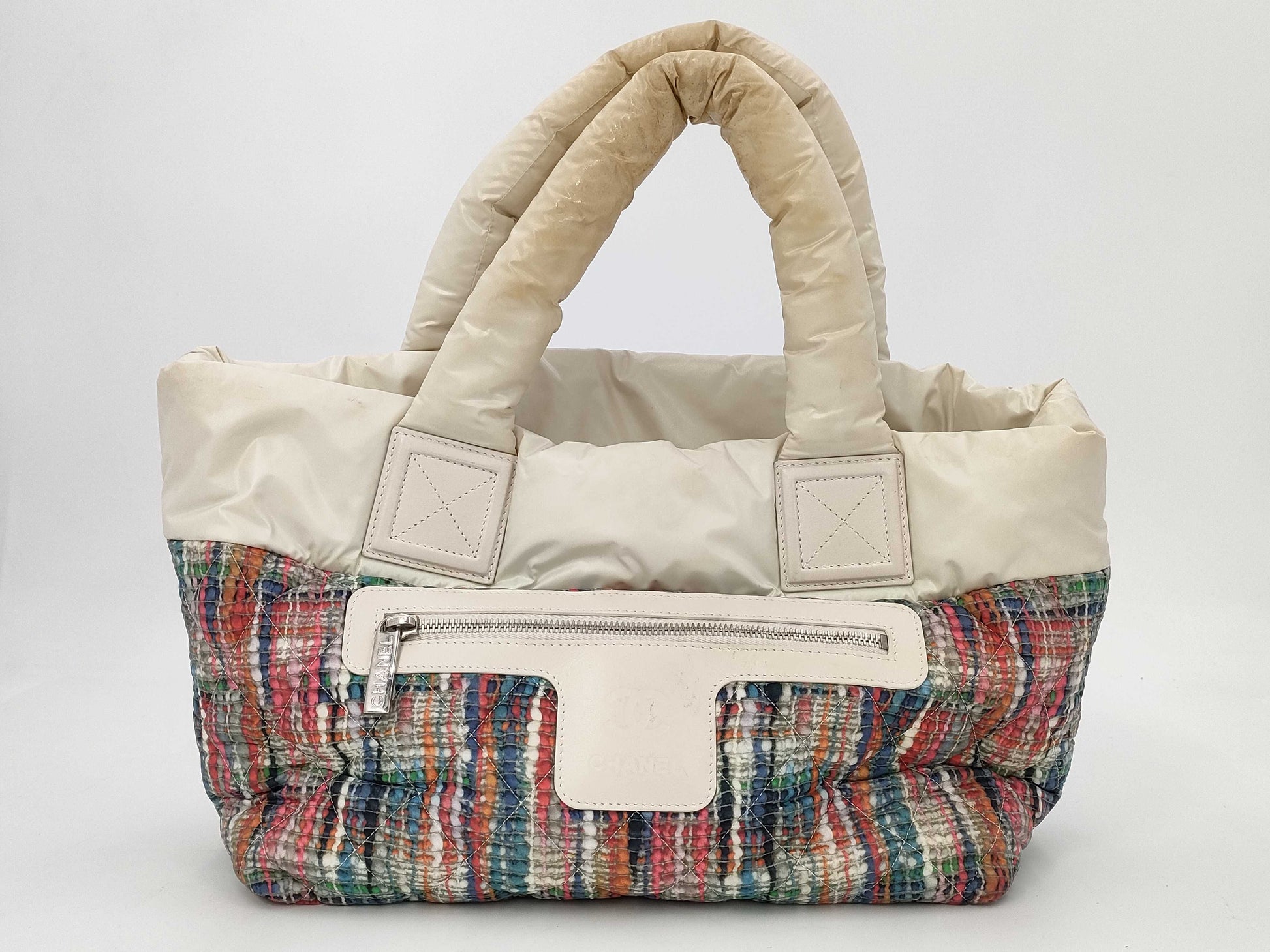 CHANEL CHANEL Coco Cocoon Tweed Print Tote Bag Handbag Tote Bag