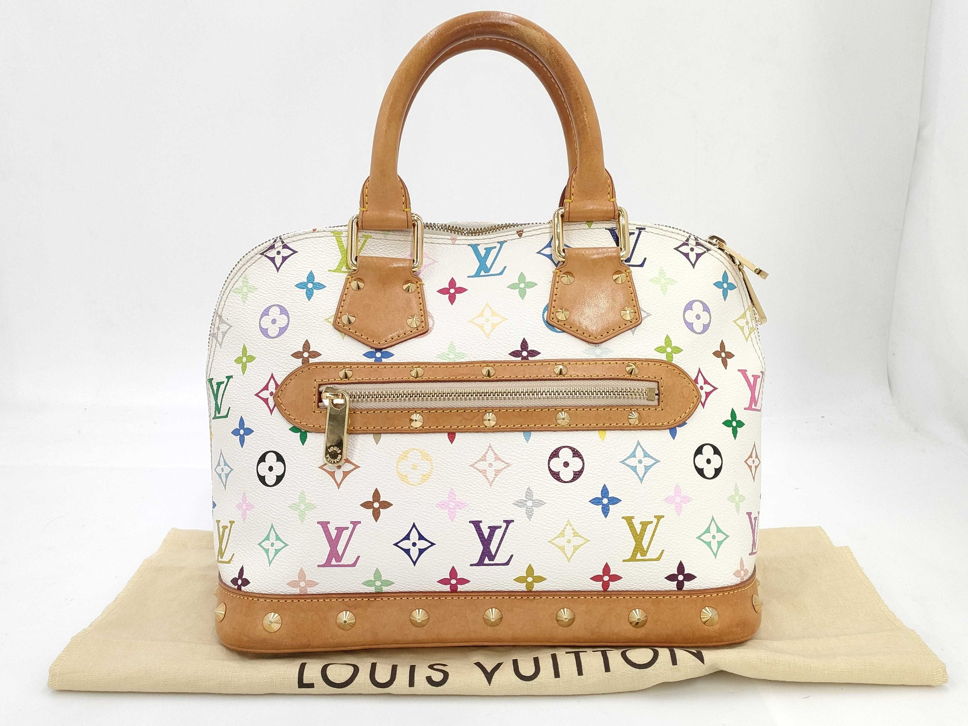 LOUIS VUITTON Multicolore Alma M92647 FL0094 White Handbag