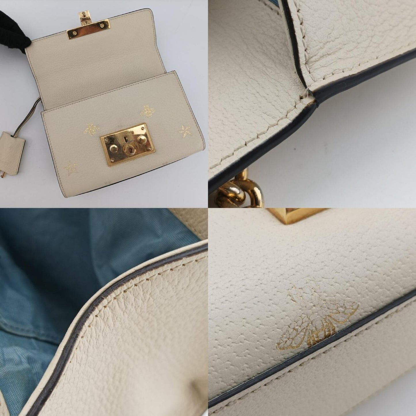 GUCCI Padlock White Leather Shoulder Bag 432182F027014147