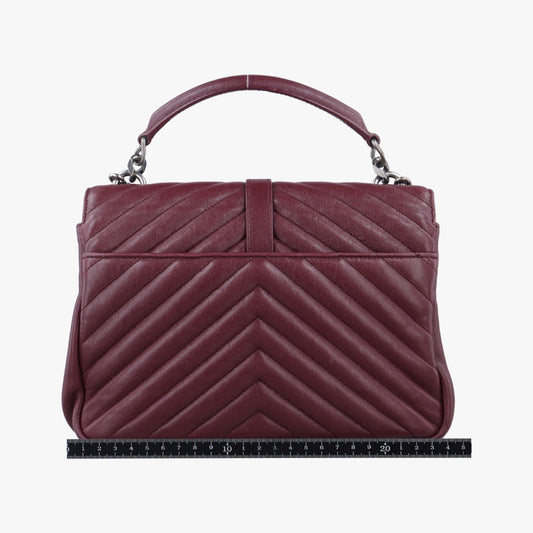 Yves Saint Laurent College Wine Red Leather Shoulder Bag 428056DMR428056.0916