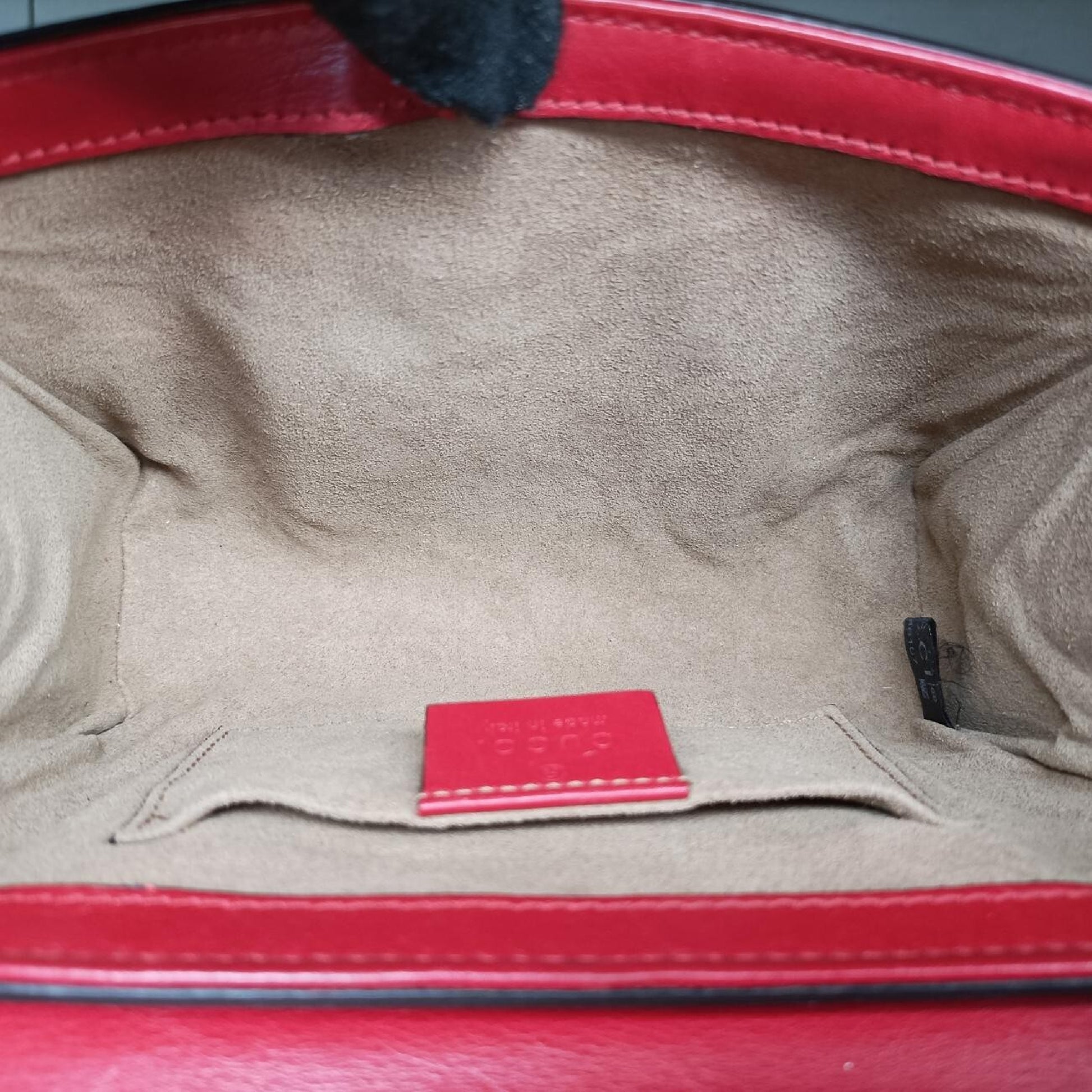 GUCCI Padlock Red x Rose Leather Shoulder Bag 409487 F019246107
