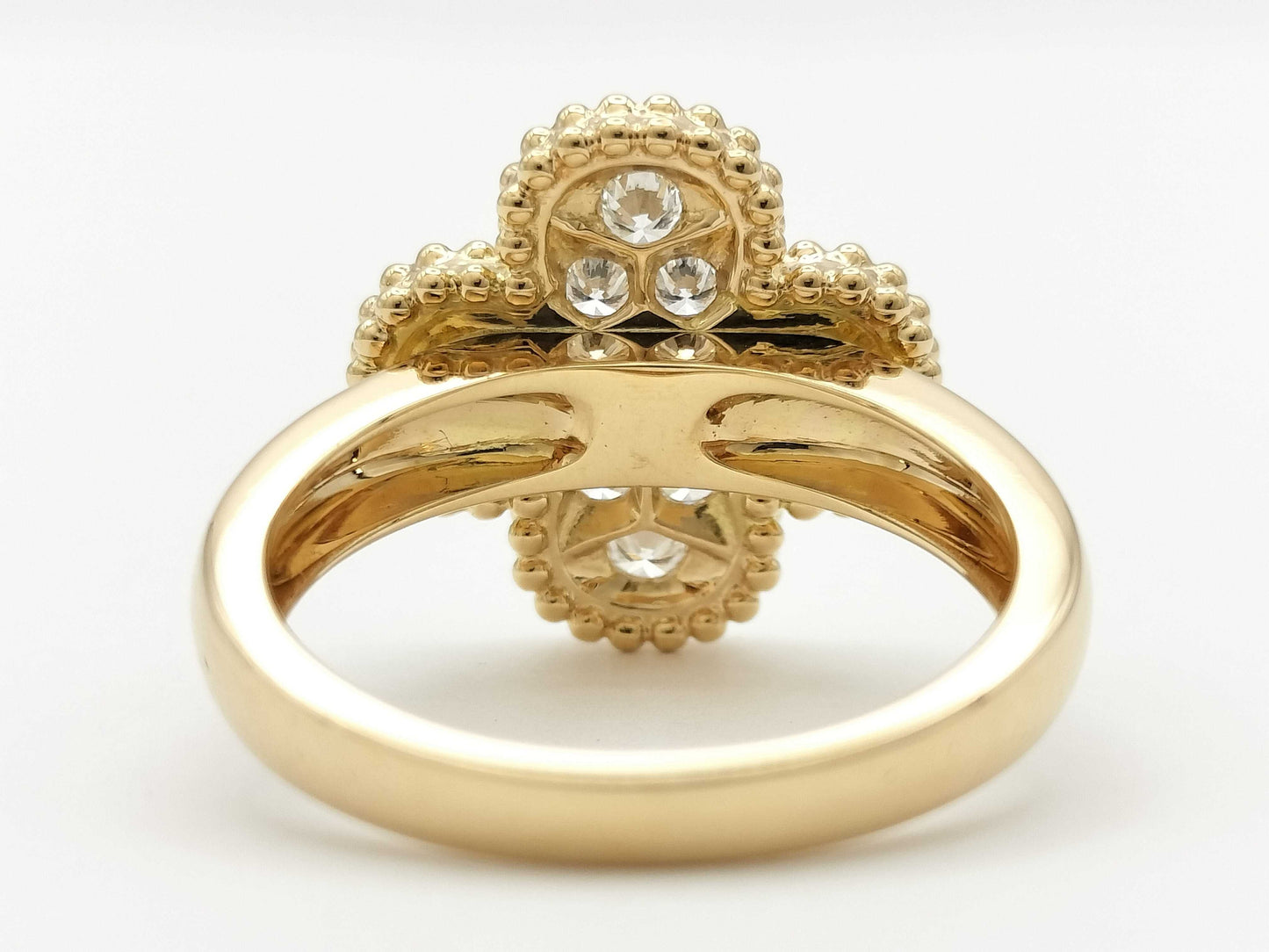 Van Cleef & Arpels Vintage Alhambra Diamond #51 Yellow Gold Au750 6.0g Ring 