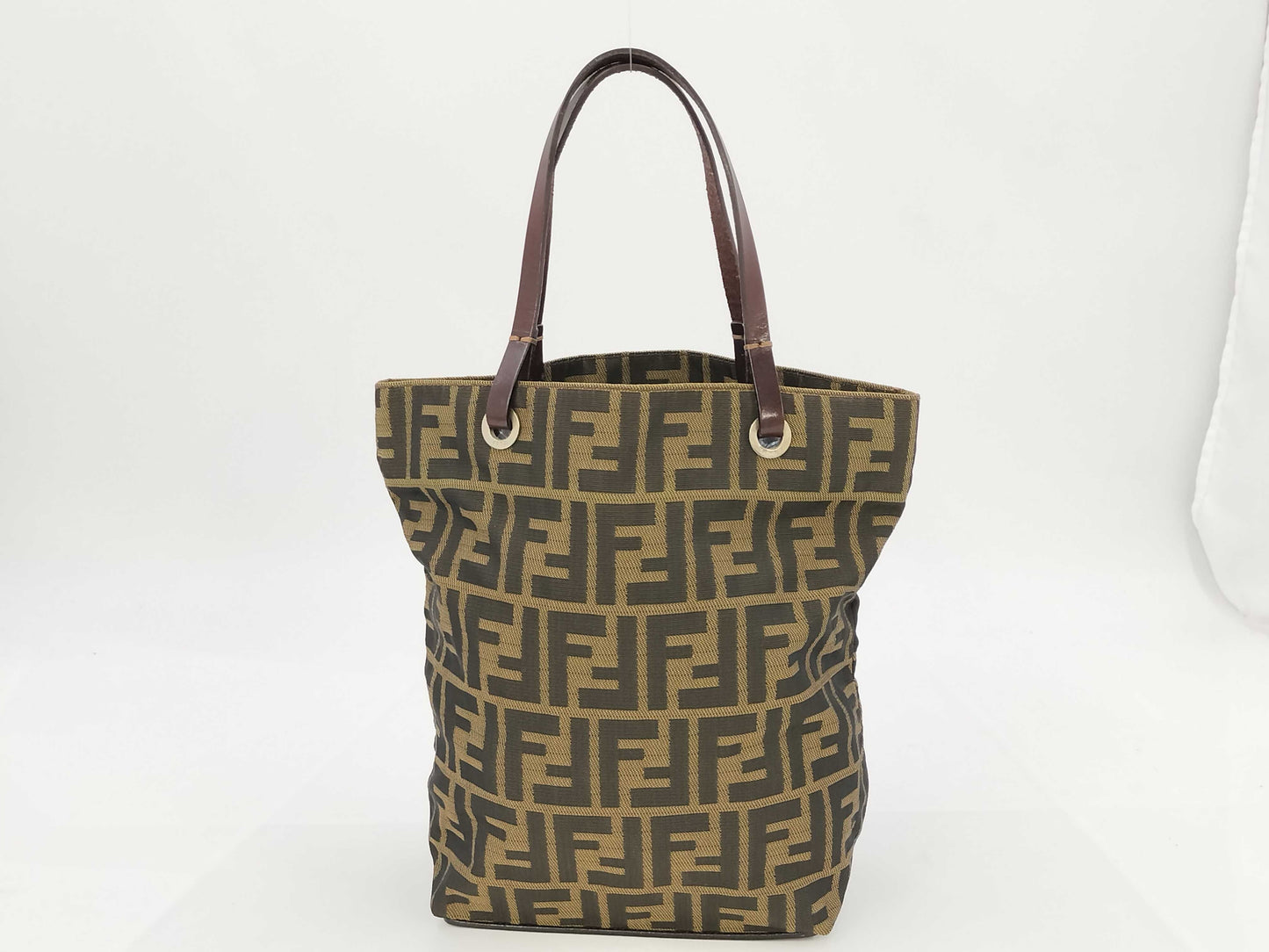 FENDI Zucca Canvas Handbag Khaki