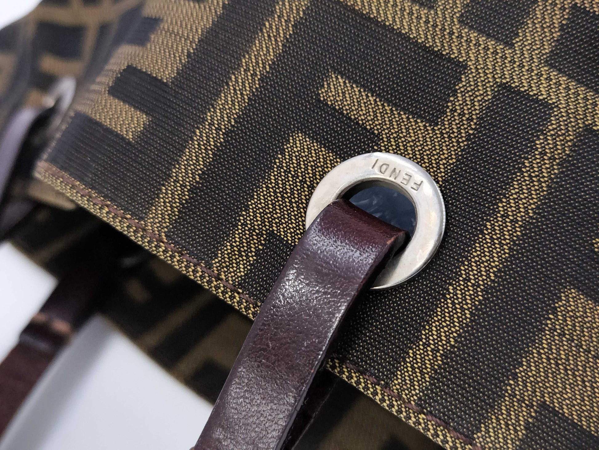 FENDI Zucca Canvas Handbag Khaki
