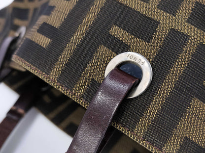 FENDI Zucca Canvas Handbag Khaki