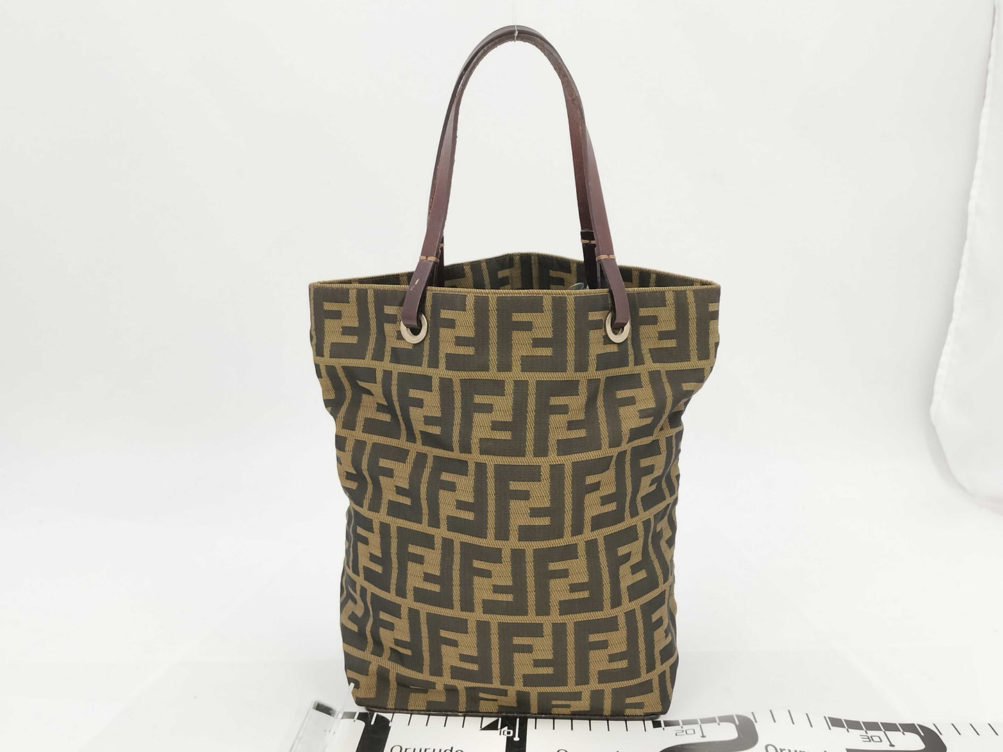 FENDI Zucca Canvas Handbag Khaki