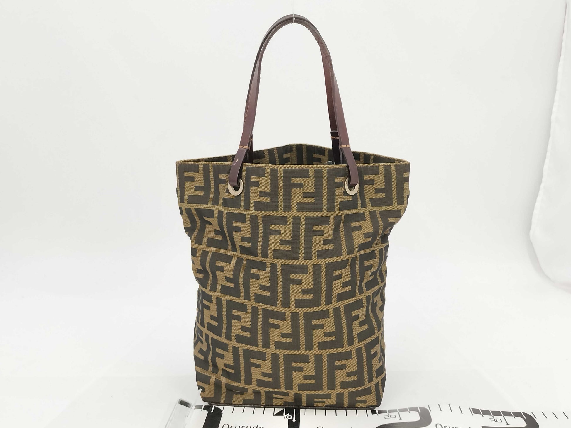 FENDI Zucca Canvas Handbag Khaki