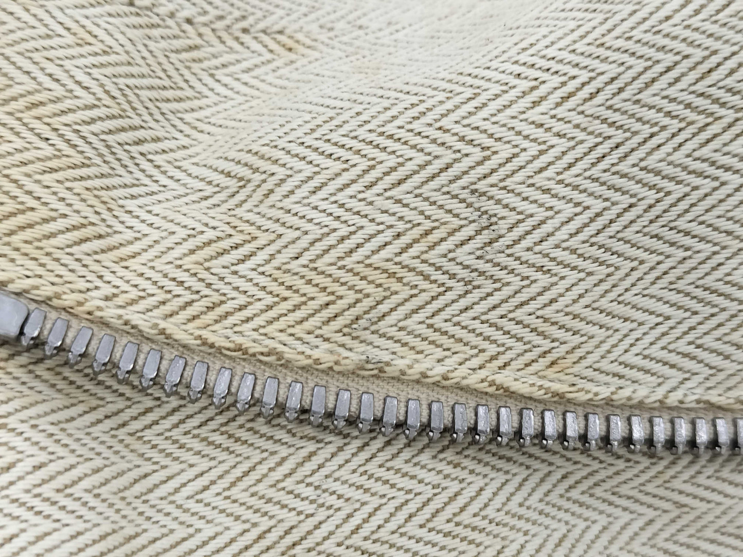 HERMES Cavalier Toile Chevron Shoulder Bag with Silver Hardware in Natural and Multicolor