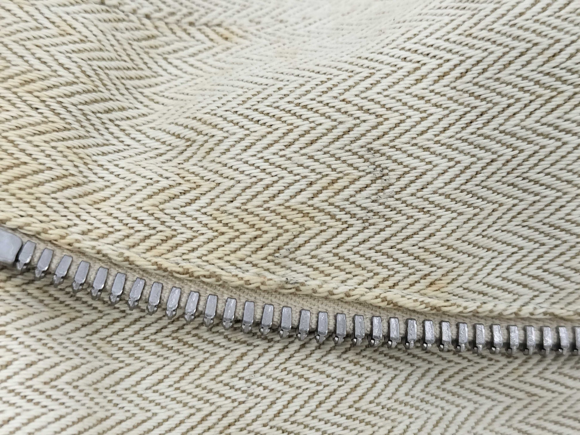HERMES Cavalier Toile Chevron Shoulder Bag with Silver Hardware in Natural and Multicolor