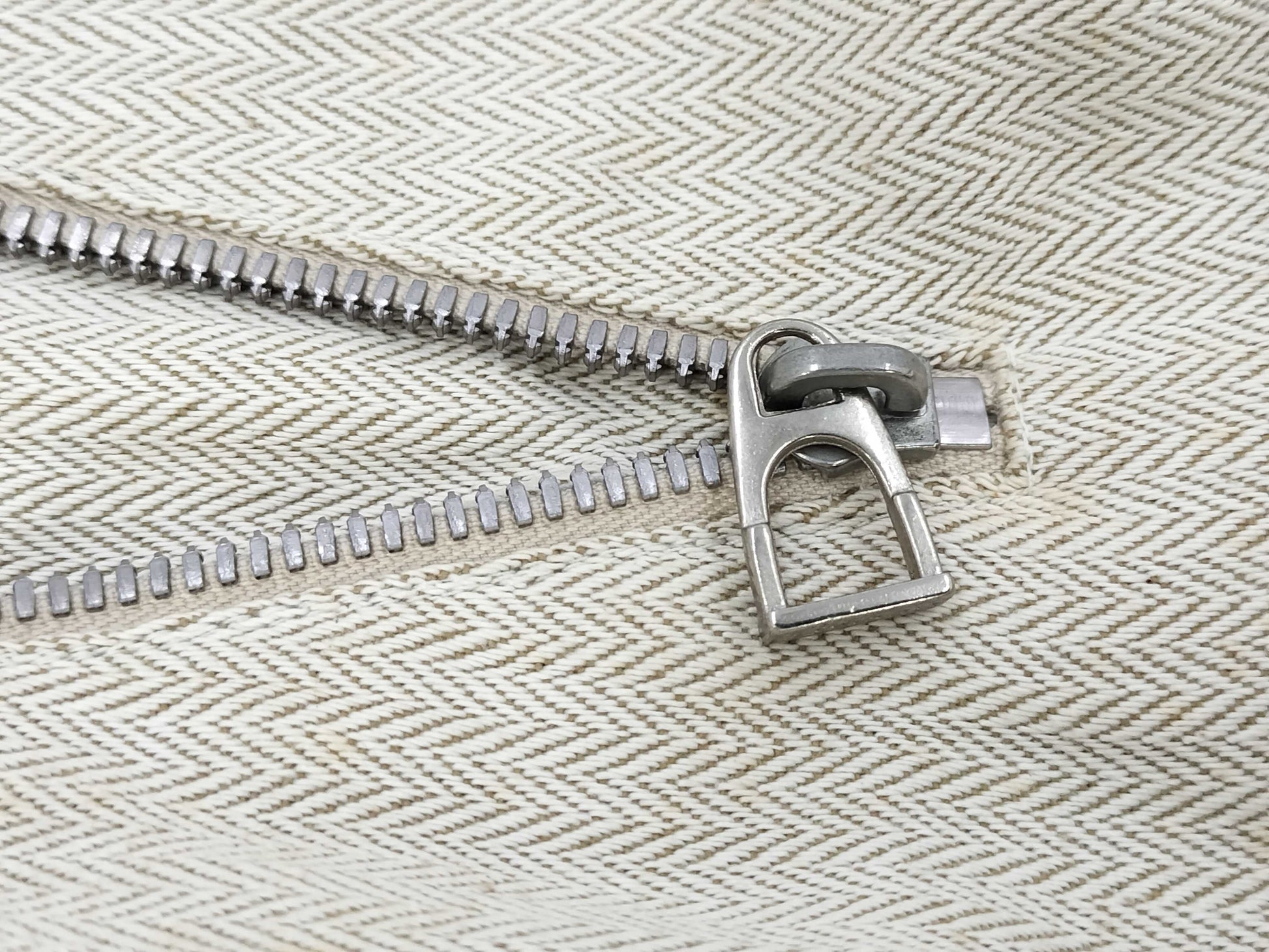 HERMES Cavalier Toile Chevron Shoulder Bag with Silver Hardware in Natural and Multicolor