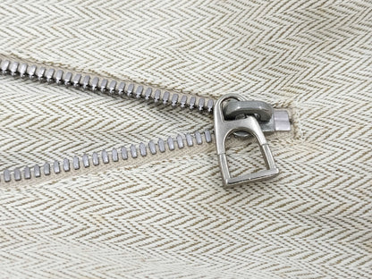 HERMES Cavalier Toile Chevron Shoulder Bag with Silver Hardware in Natural and Multicolor