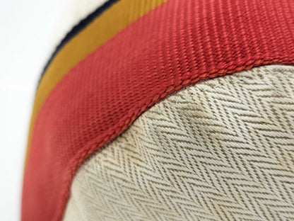 HERMES Cavalier Toile Chevron Shoulder Bag with Silver Hardware in Natural and Multicolor