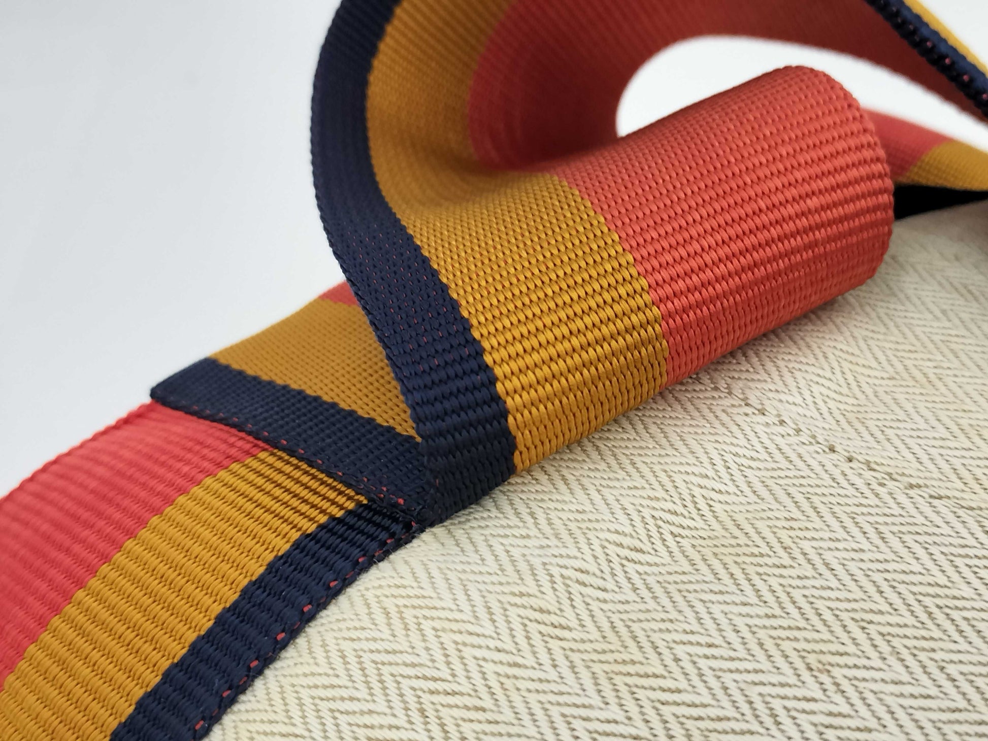 HERMES Cavalier Toile Chevron Shoulder Bag with Silver Hardware in Natural and Multicolor
