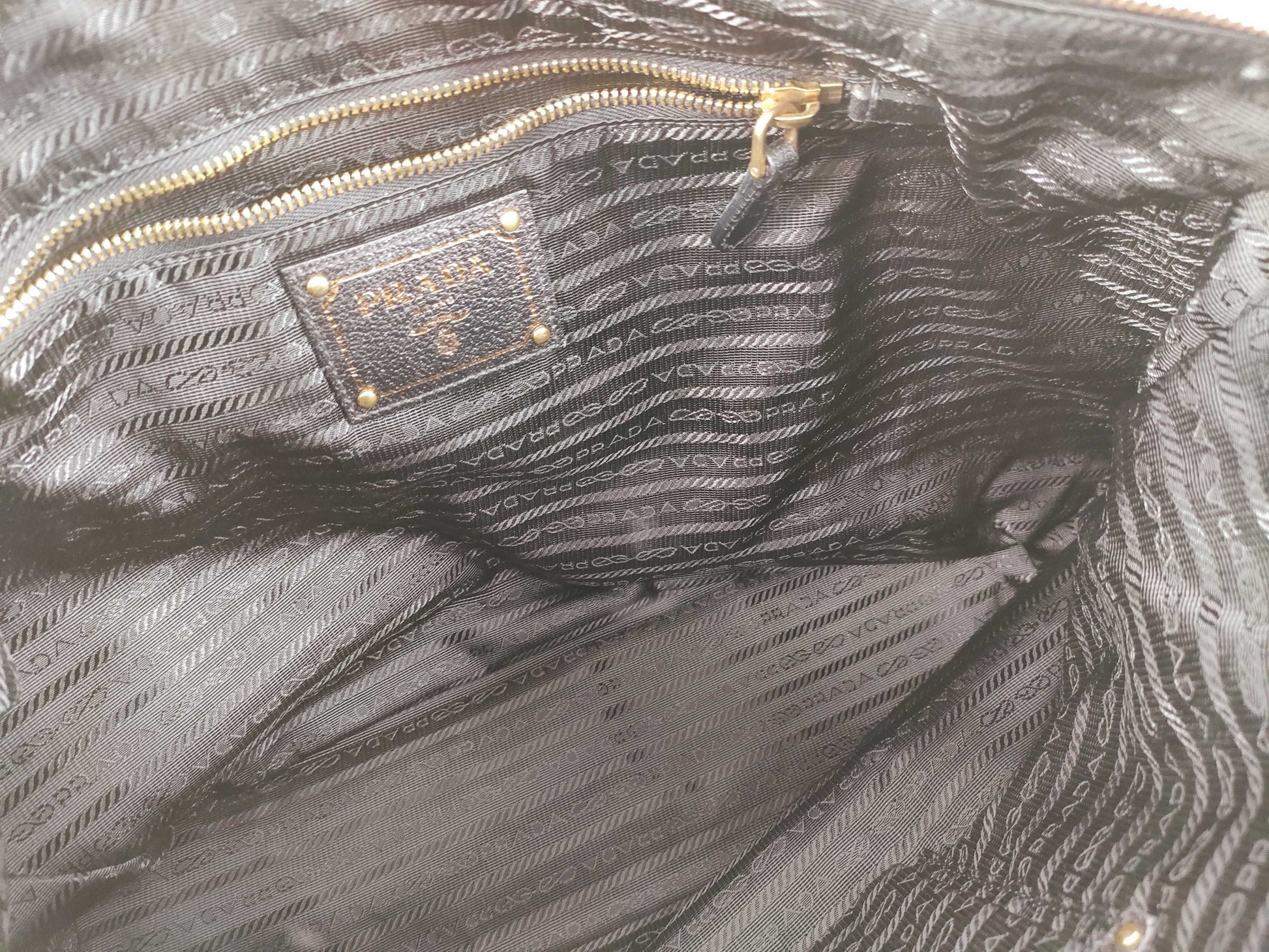 PRADA Nylon Tessuto Triangle Logo 2-Way Tote Bag with Strap