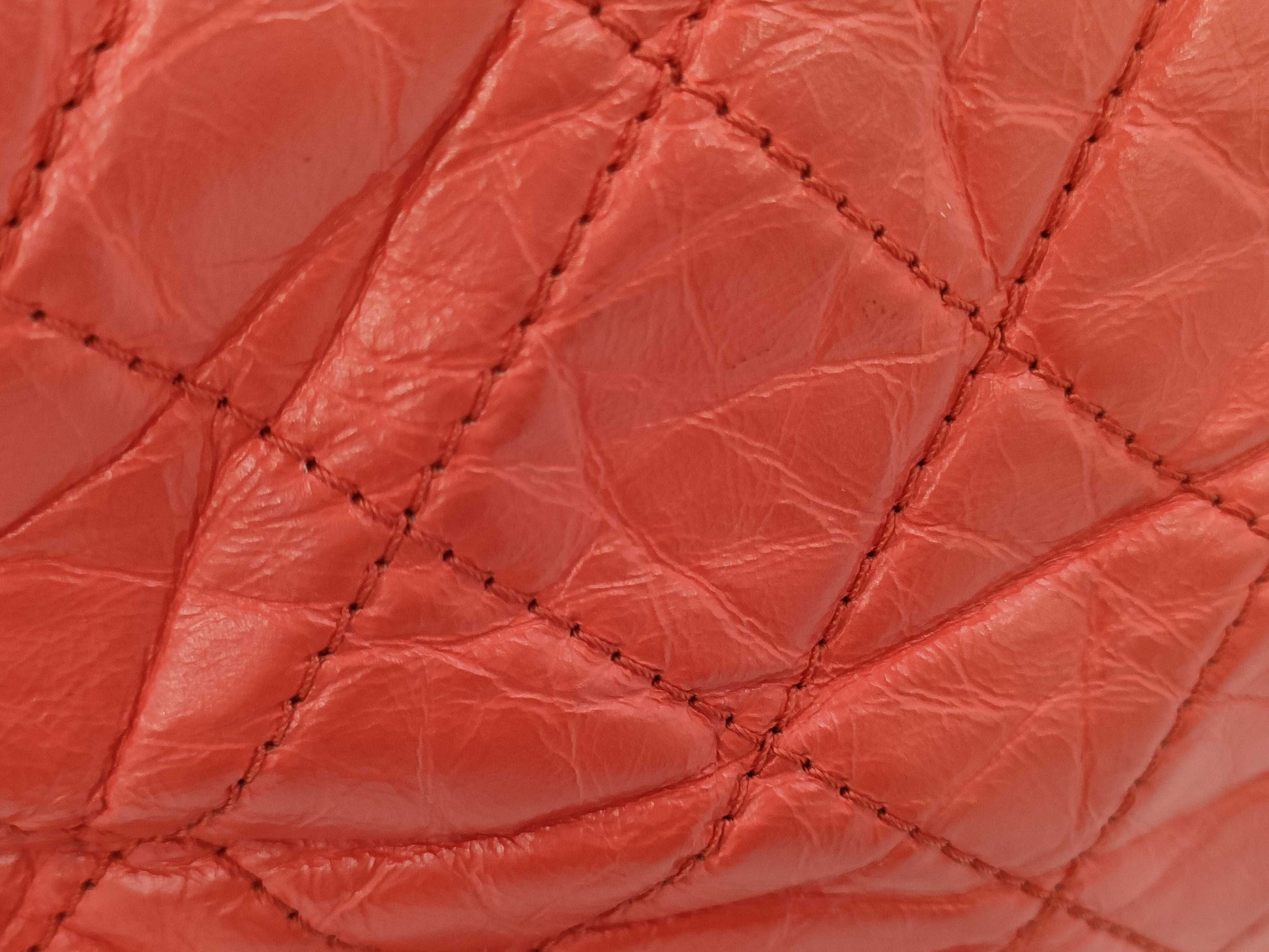 CHANEL Cabriel Chain Shoulder Bag in Orange Leather 