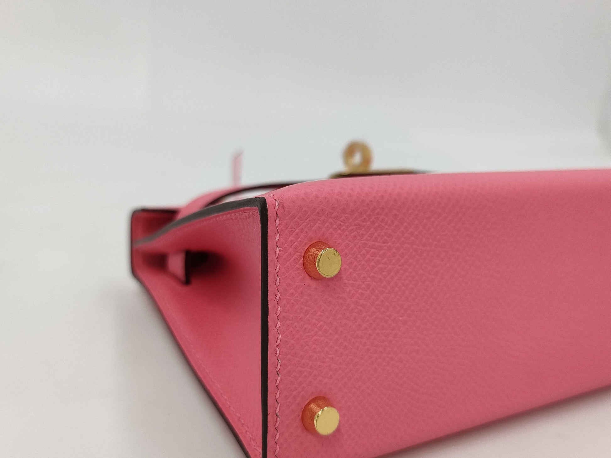 HERMES Mini Kelly Rose Lipstick Epson D engraved handbag