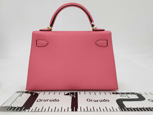 HERMES Mini Kelly Rose Lipstick Epson D engraved handbag