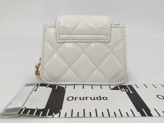 CHANEL Mini Flap Bag White Lambskin Shoulder Bag