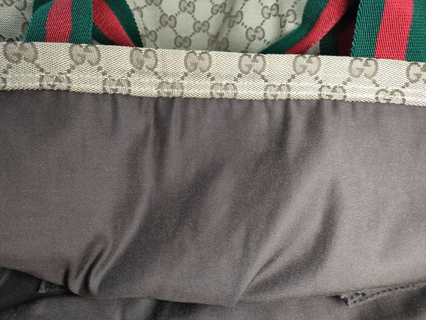 GUCCI GG Canvas Sherry Tote Bag Brown