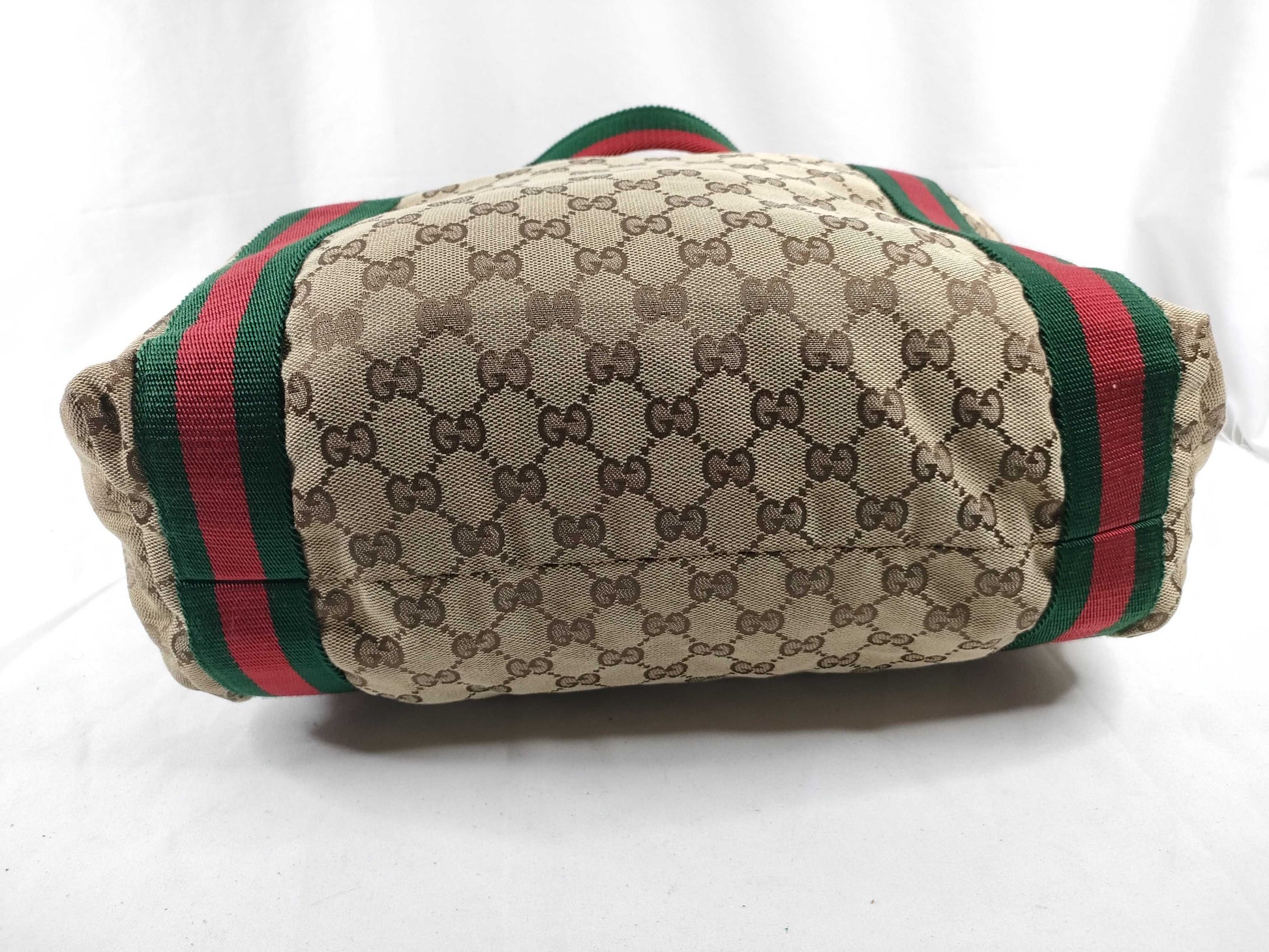 GUCCI GG Canvas Sherry Tote Bag Brown