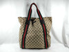 GUCCI GG Canvas Sherry Tote Bag Brown