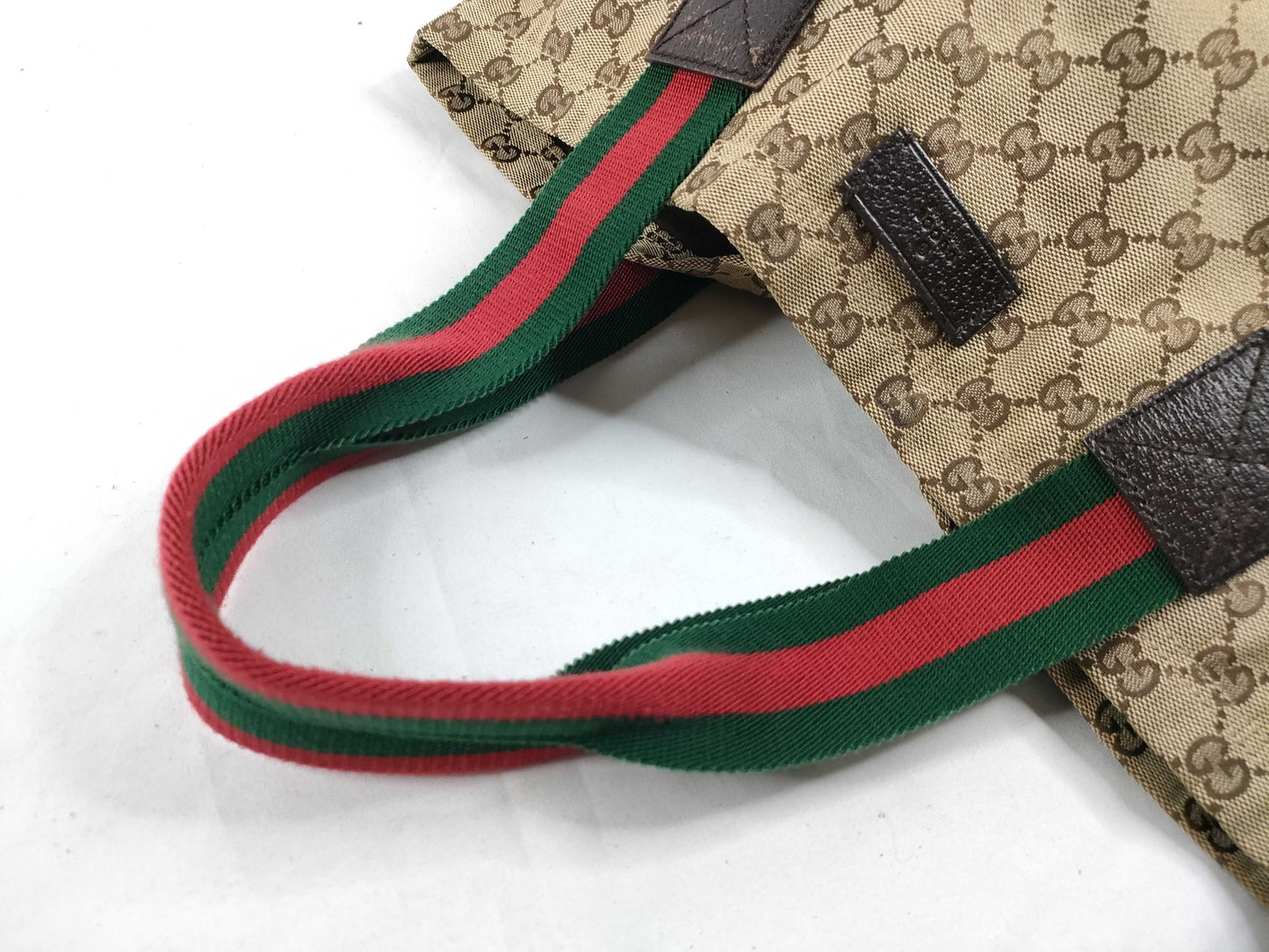 GUCCI GG Canvas Sherry Tote Bag Brown