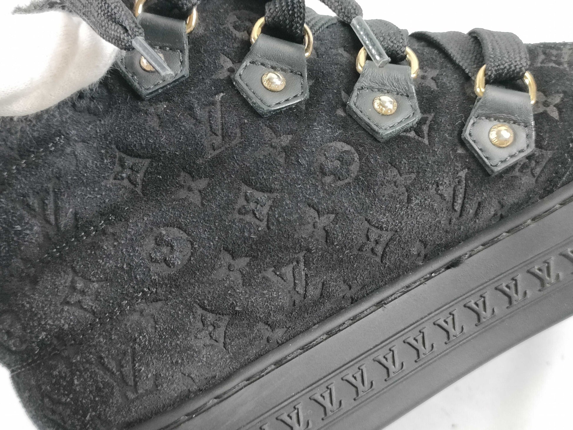 LOUIS VUITTON Louis Vuitton Women's Sneakers Black Size 37 with Dust Bag Other Shoes