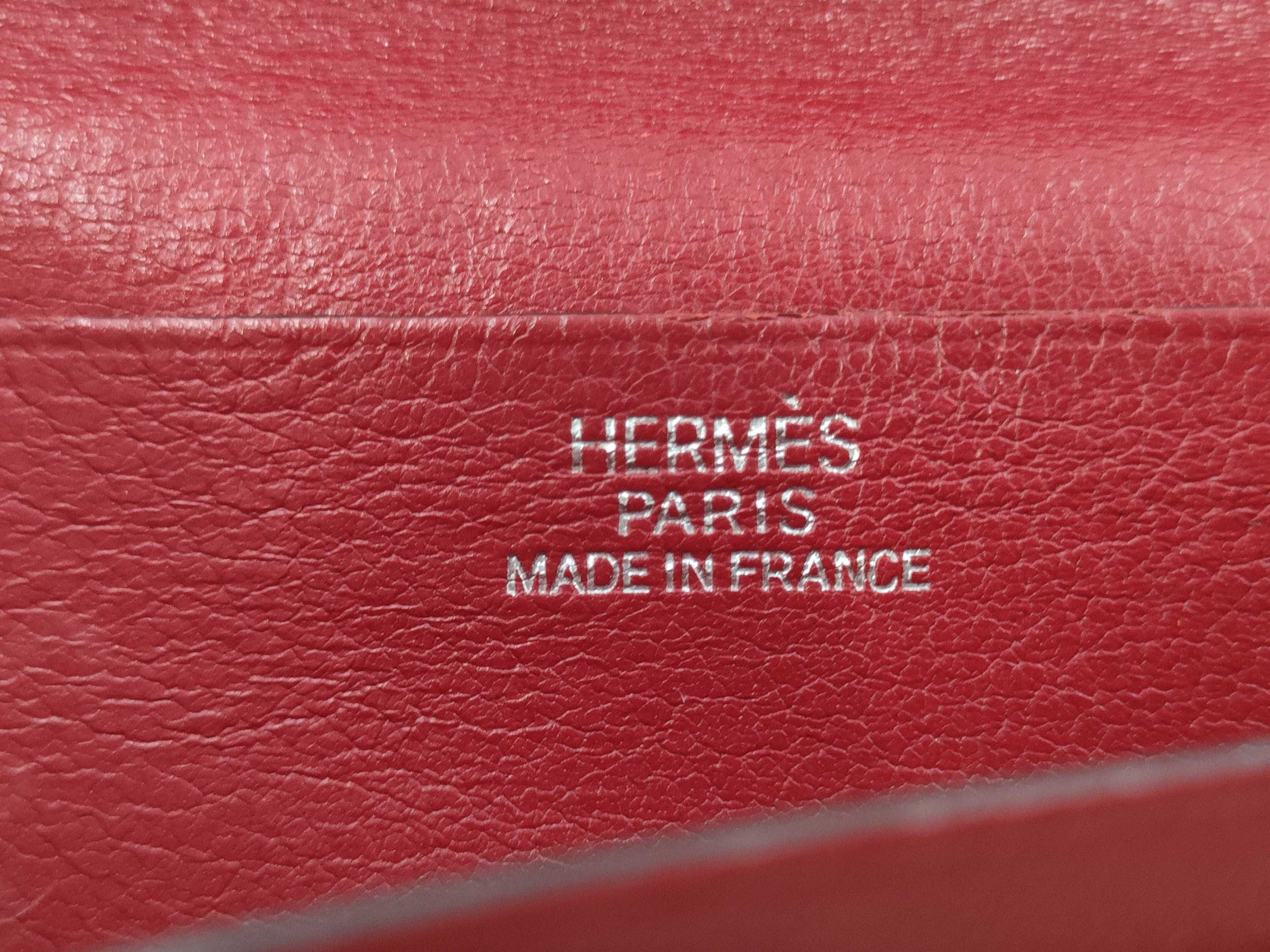 HERMES Bearn Soufflet □H Red Wallet