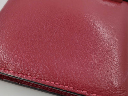 HERMES Bearn Soufflet □H Red Wallet