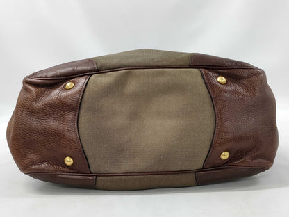 PRADA Jacquard Leather Clasp Handbag