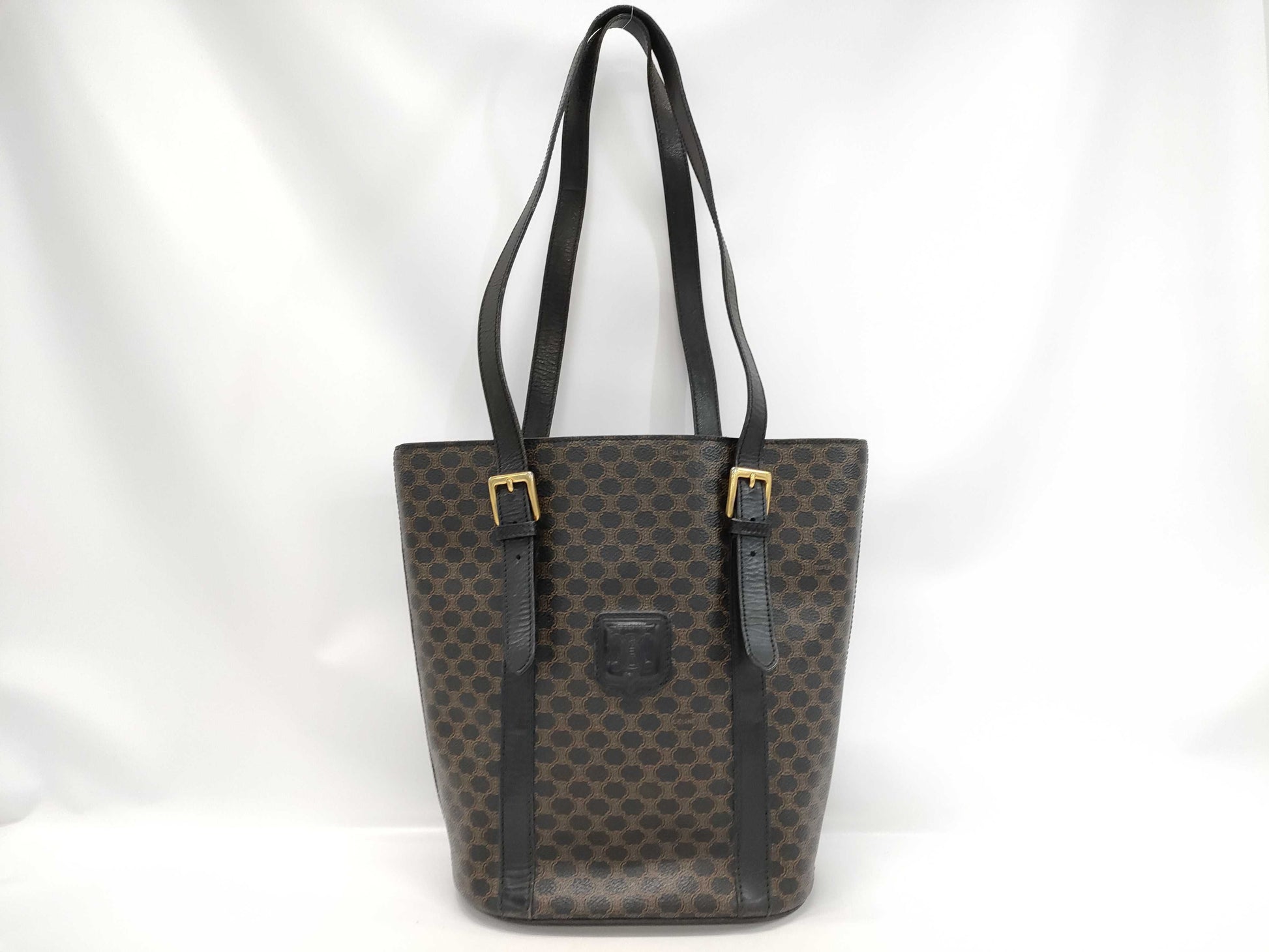 CELINE Macadam Black PVC Triomphe Bucket Tote Bag Shoulder Bag Tote Bag