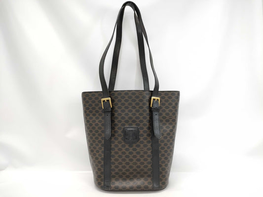CELINE Macadam Black PVC Triomphe Bucket Tote Bag Shoulder Bag Tote Bag