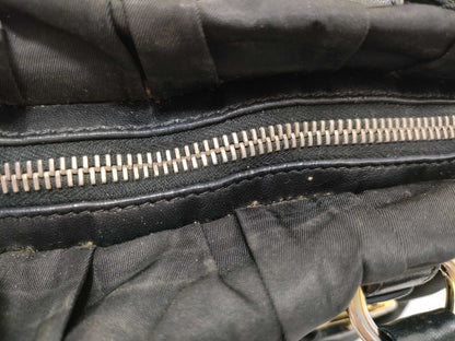 PRADA Nylon SG-Prada Tesut Gauffle Nylon x Leather 2-Way Handbag Black BN1792 Handbag