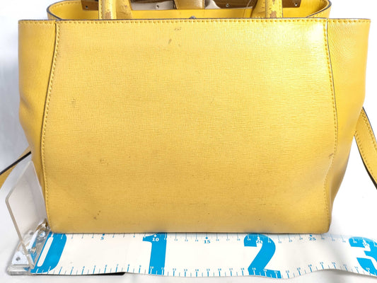 FENDI ID-Fendi Leather Yellow Saffiano 25cm #8BH253-D7E-158-8241 Hand Bags SHW Handbag