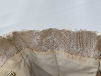 CHANEL New Travel Line Nylon and Leather Tote Bag, Beige, Gold Hardware, 8712681, Series 8