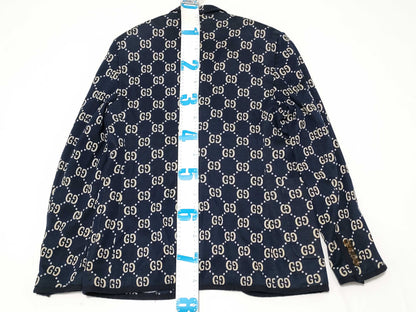 GUCCI Men's Navy GG Logo Tailored Jacket, Size XL, Excellent Condition, Unused