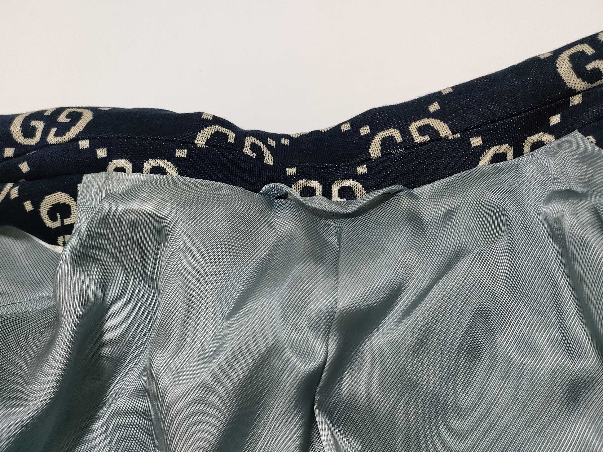 GUCCI Men's Navy GG Logo Tailored Jacket, Size XL, Excellent Condition, Unused