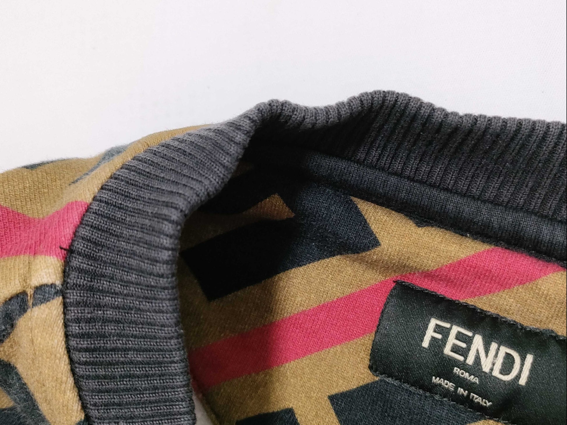 FENDI Zucca print sweatshirt for men, current tag.