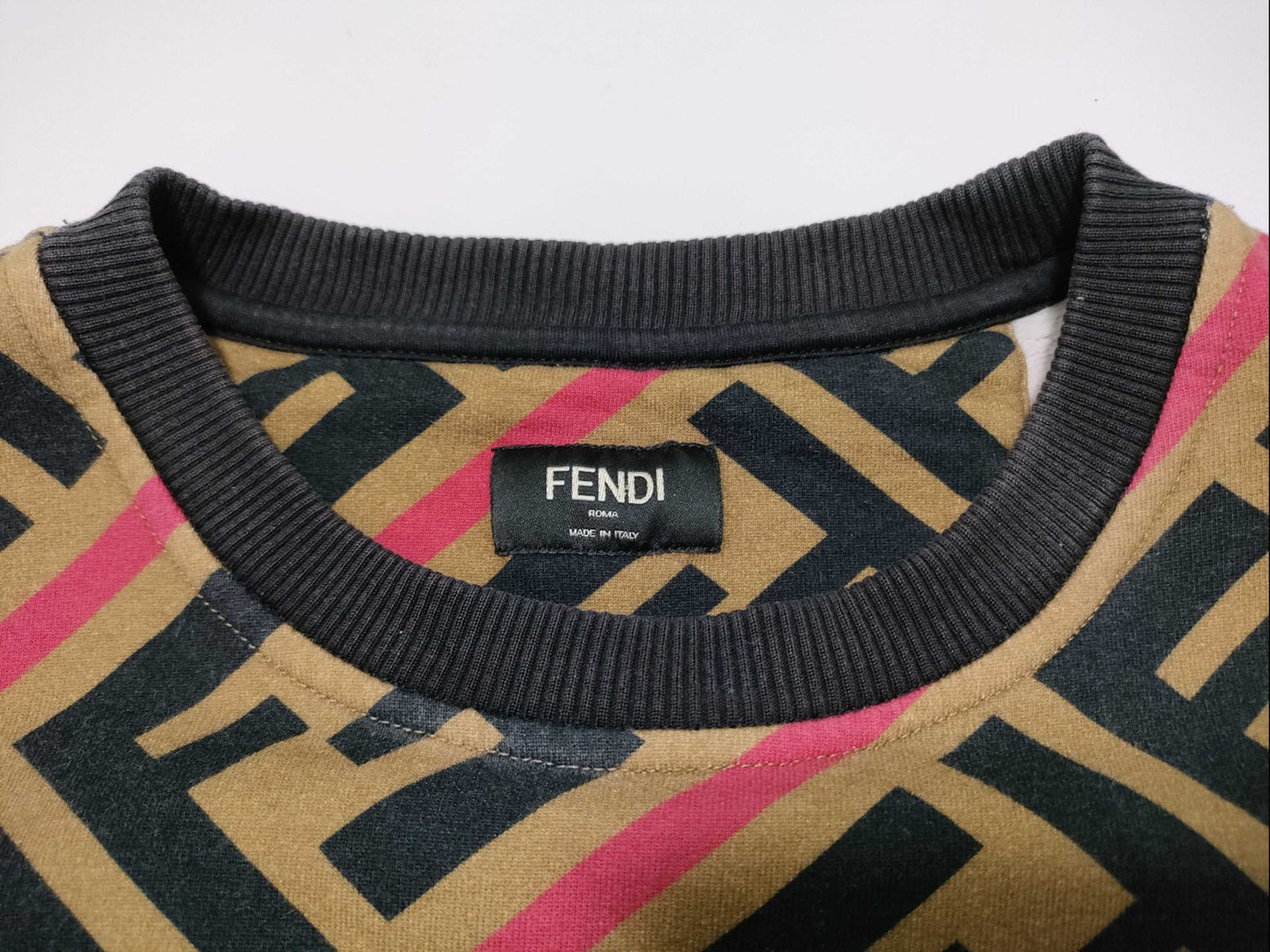 FENDI Zucca print sweatshirt for men, current tag.