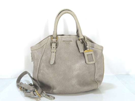 PRADA 2-Way Leather Handbag