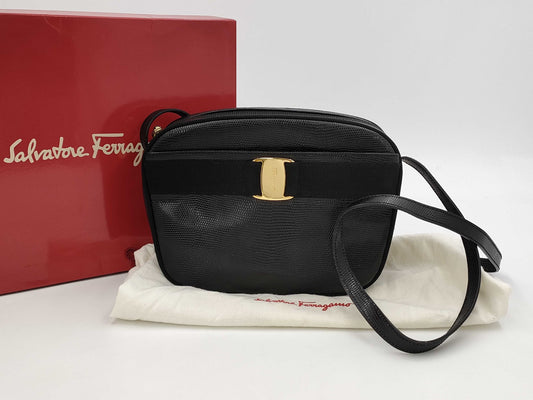 Salvatore Ferragamo Vara Embossed Shoulder Bag