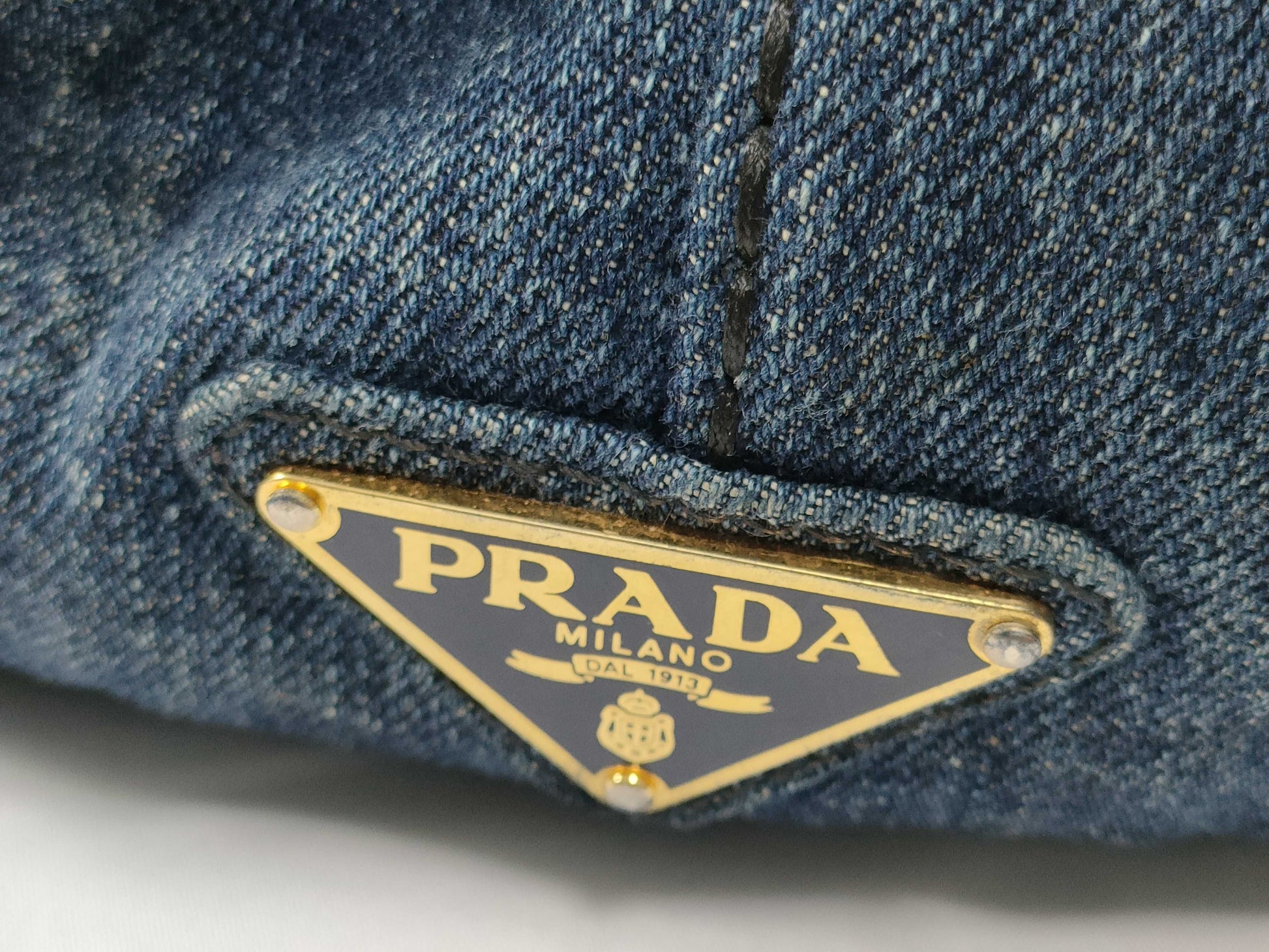 PRADA Prada Canapa Blue Handbag