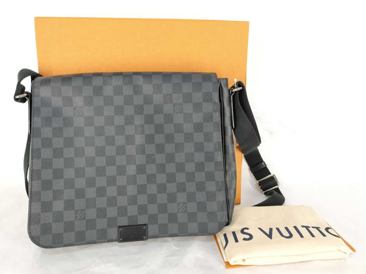 LOUIS VUITTON N41272 Damier Graphite LV Damier Graphite District MM N41272 Shoulder Bag