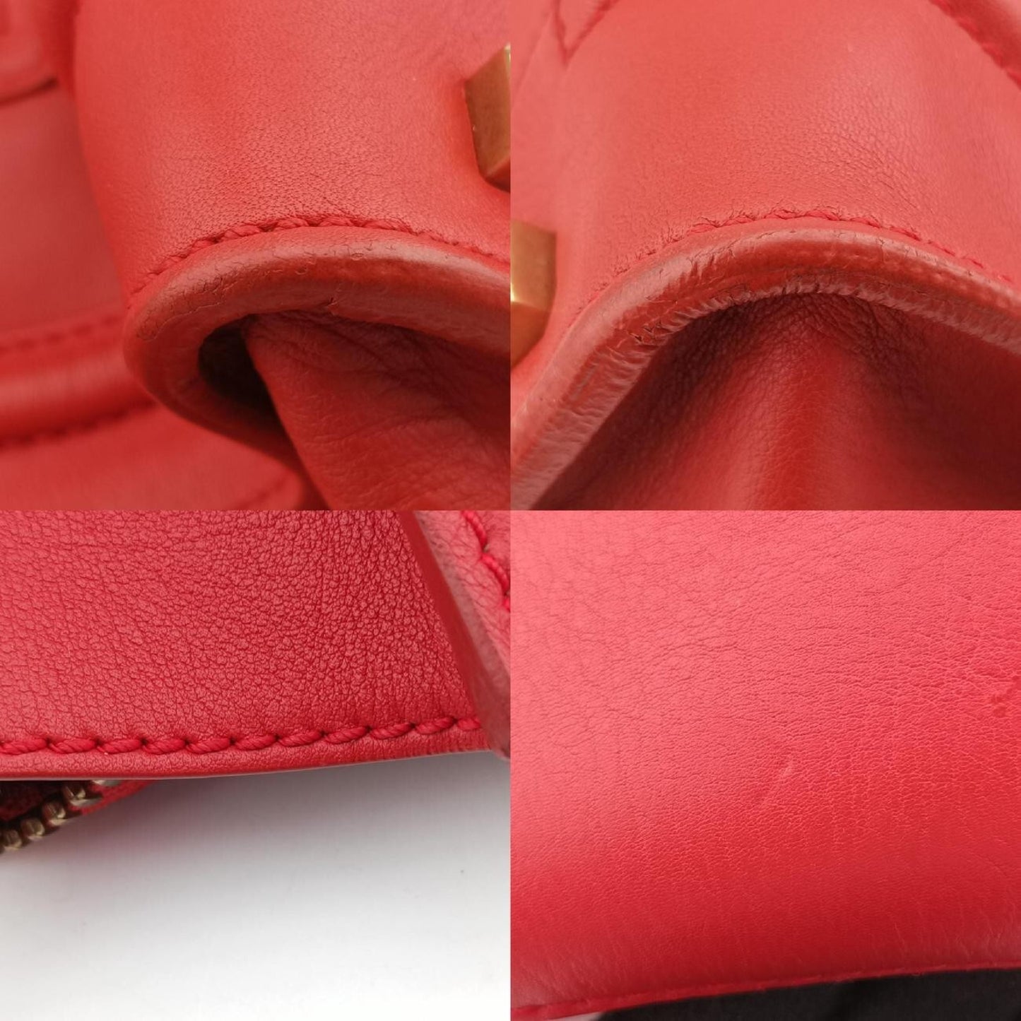 CELINE Luggage Mini Shopper Red Leather F-UP-0181 Handbag