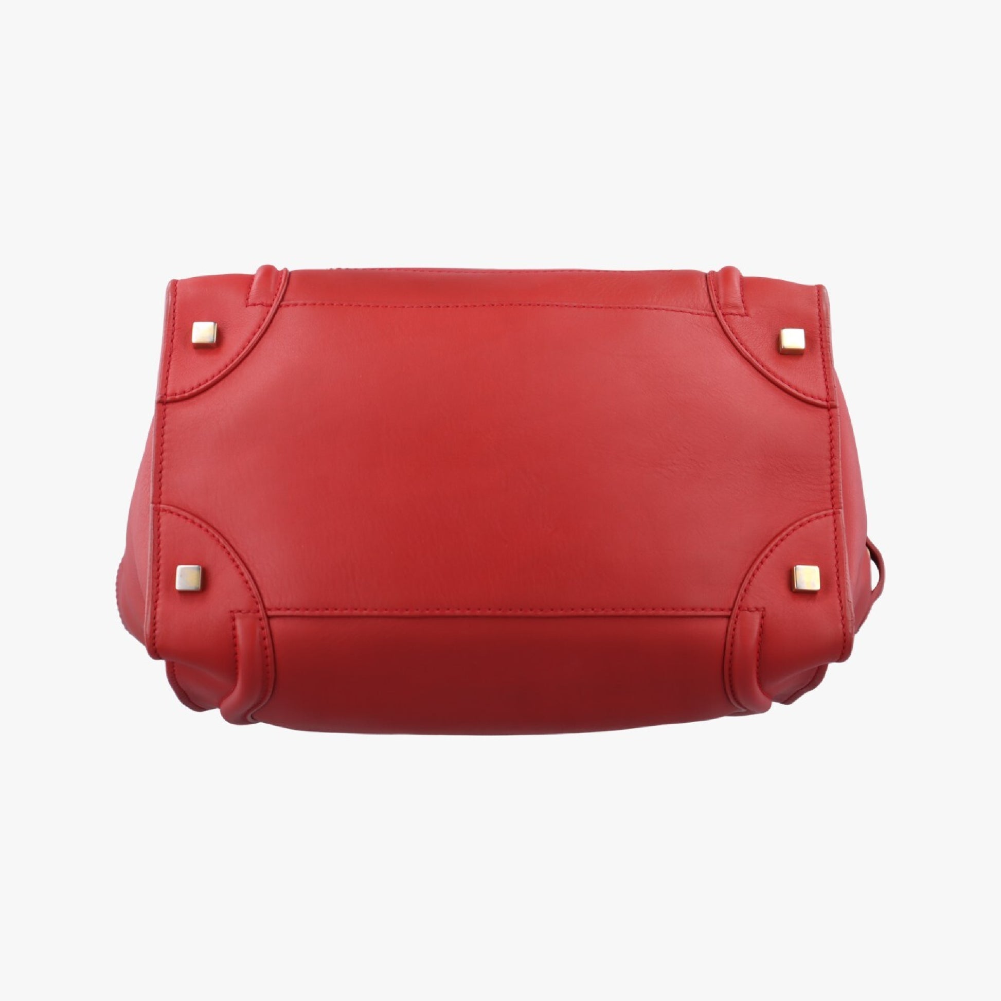 CELINE Luggage Mini Shopper Red Leather F-UP-0181 Handbag