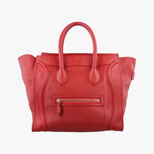 CELINE Luggage Mini Shopper Red Leather F-UP-0181 Handbag